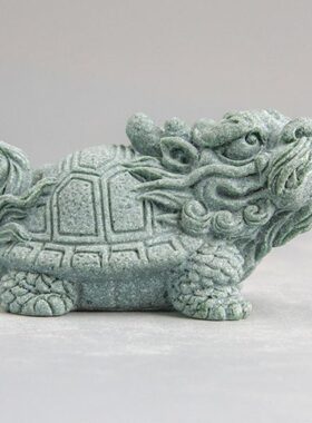 逗兽记 小龙龟可爱萌宠装饰装饰摆设青砂石茶宠桌面摆件鱼缸造景