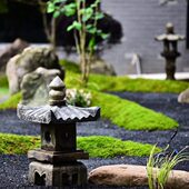 青石石雕石灯笼户外仿古灯园林日式 别墅庭院石灯草坪灯太阳能石灯