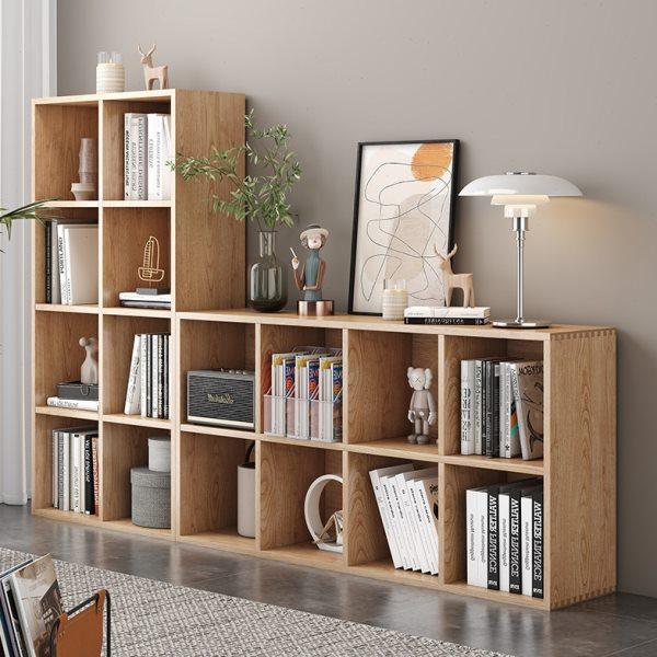 日式实木书架客厅多层格子展示架北欧现代书柜自由组合落地置物架,住宅家具,组合书柜,淘宝优惠券,粉丝福利购,淘宝优惠卷