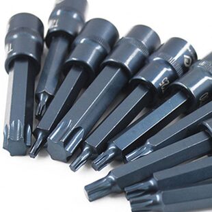 12.5mm六角花型压配1/2S2合金钢压批套筒旋具套筒批头t20-t100mm