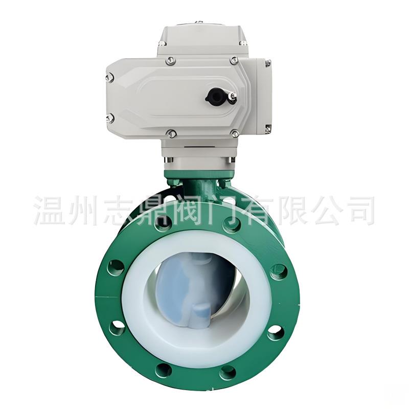 D941F46-16C铸钢衬氟蝶阀电动蝶阀耐腐蚀220V电压