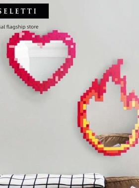 Seletti像素镜玻璃彩妆镜壁挂可挂可立高端可达豪华浴室高值