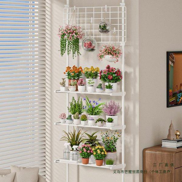 多肉花架置物架阳台层架顶天立地客厅支撑杆展示架室内植物摆放架,收纳整理,阳台置物架,淘宝优惠券,粉丝福利购,淘宝优惠卷