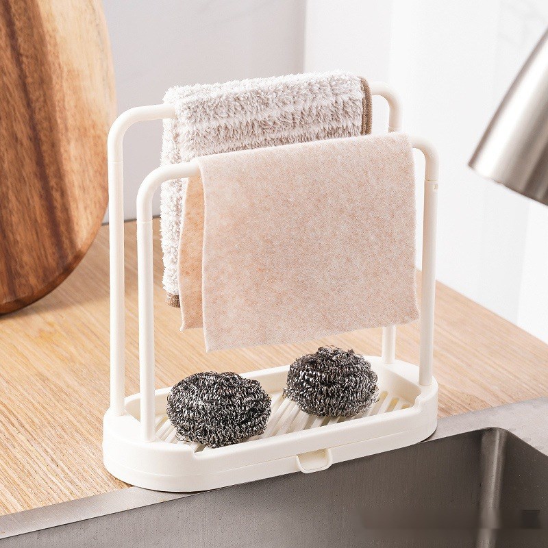 抹布架台面厨房用品置物架免打孔家用海绵收O纳沥水架百洁布挂架