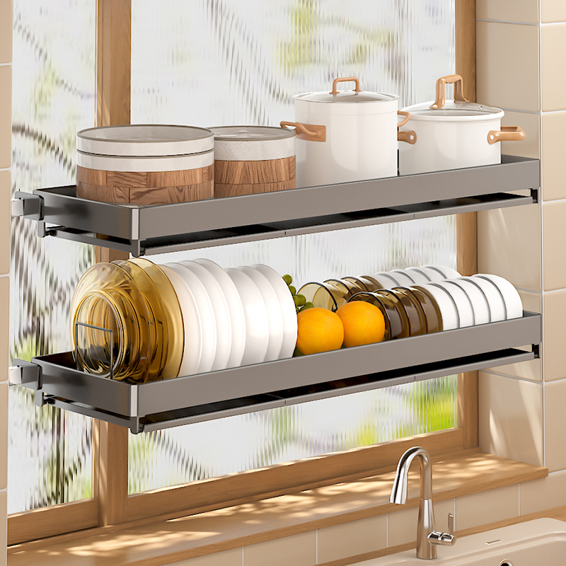 厨房窗台置物架壁挂式碗架碗盘沥水架免打孔窗户不锈钢Y碗碟收纳