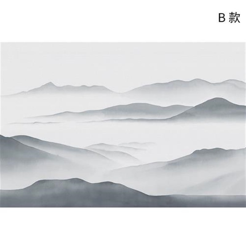 新中式壁布古典山水客厅沙发墙纸墙布水I墨意境电视背景墙装饰壁