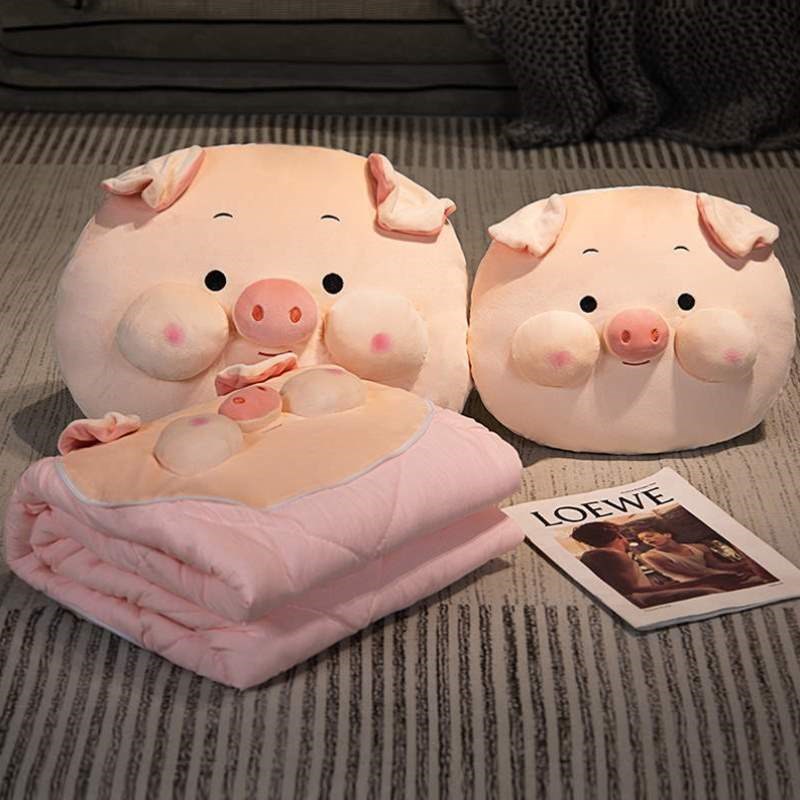 被子毛绒两用女生睡觉二合一加厚客厅汽车靠枕被子V抱枕沙发车载