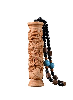 崖柏手木雕把件龙柱实木手把件工艺品随身饰品挂件112.8cm