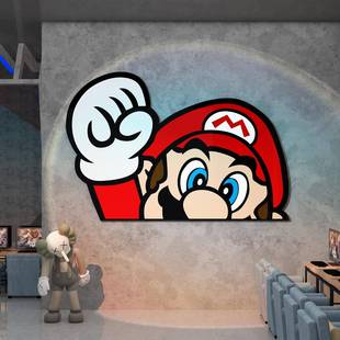 网红马里墙贴面电VXR奥竞屋房间布置装品饰出挂租小改造用儿童卧