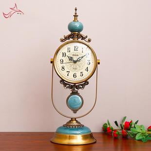 欧面式座huli1911钟摆件家用厅时钟时尚复古钟客表创意台式摆钟美
