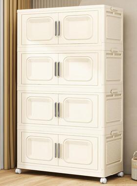 跨境80cm折叠双开门收柜JZDX7805儿玩安具纳免装塑料童衣服置物柜