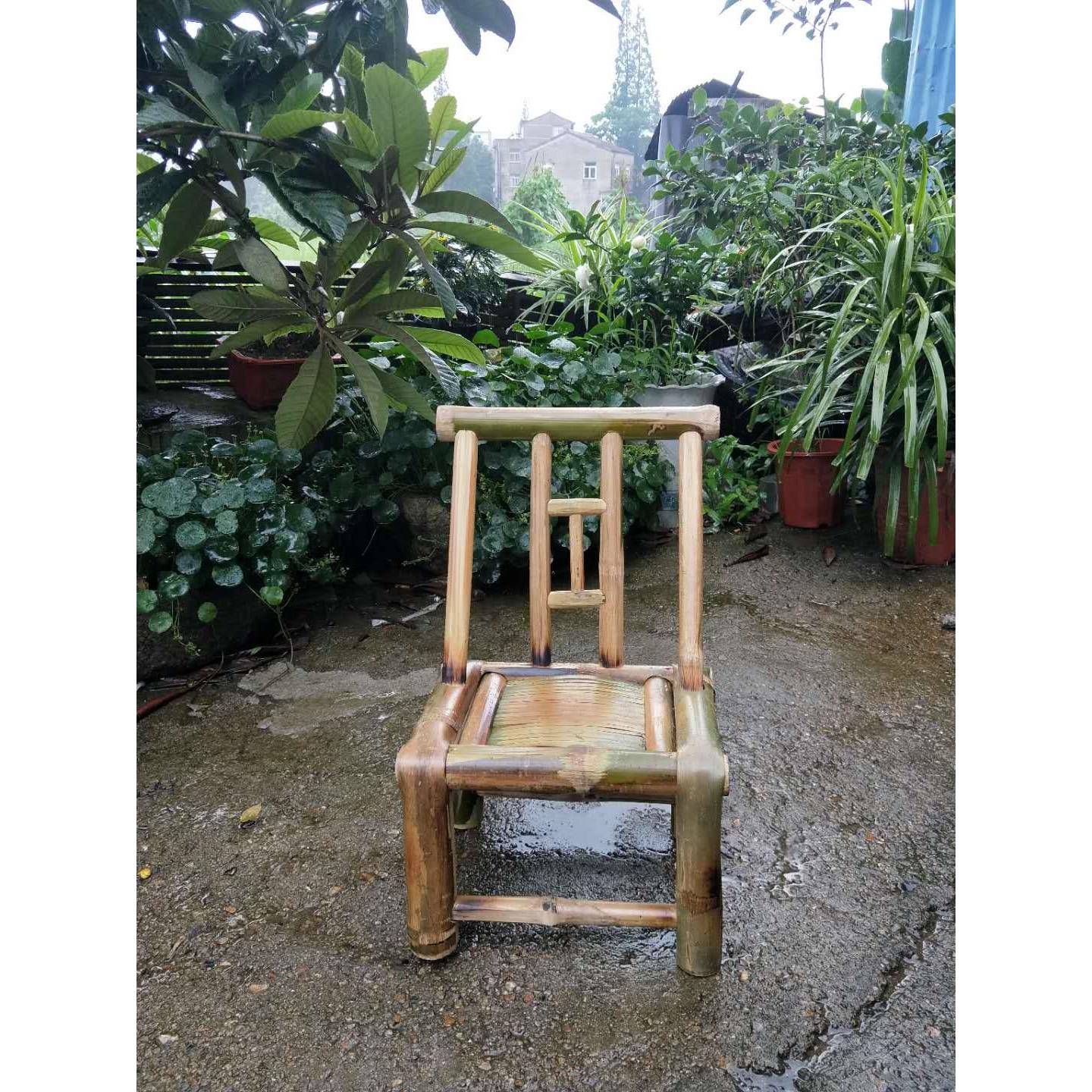 K8竹复椅子式00002靠成背椅竹制家具人餐椅家用竹凳子中古休闲手