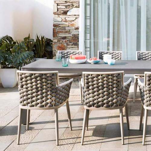 现代简约编绳餐餐椅网红厅台子休闲椅靠背椅设计师户外9009S藤编