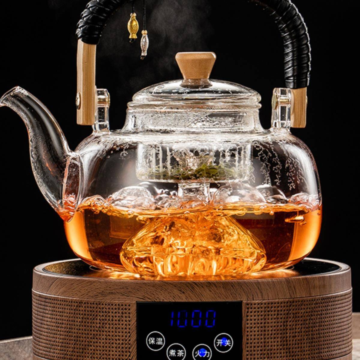 蒸煮茶壶电陶炉加热玻璃烧水壶家用茶具全自动小型新款煮茶器套装