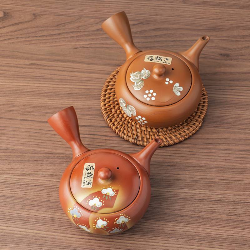 美浓烧日式进口紫砂茶壶精美手作葡萄下午茶具家用泡茶壶单个