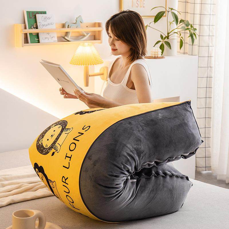 水晶绒床头靠垫靠头枕卡通三角背长靠卧榻榻室米床PY202008大靠背