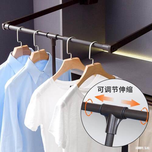 下拉伸式升款挂衣架高197缩位衣柜降衣架双缓冲静音挂衣杆加厚挂