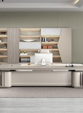 老板桌办公桌组椅时合尚总裁管桌大班台主桌子ZEJ大气轻奢办公室