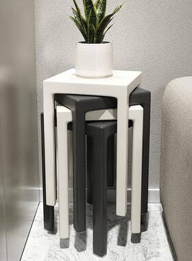 A6T塑料凳子家用加可叠约放方凳现代简客厅餐备FL-045用高板凳桌