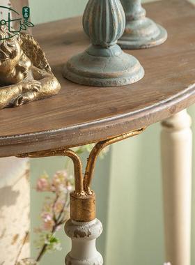 法式奢雕花茶几阳台小小圆桌婚庆拍摄复古做轻边A307旧小户型客厅