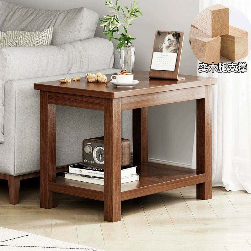 边几沙发边柜客厅家用简约现代小茶几桌子阳台正方形纯实木小方桌