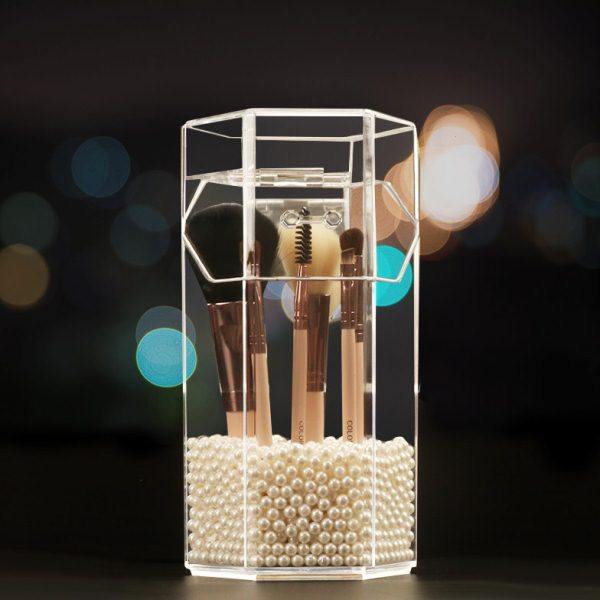 化妆刷桶防尘便携大容量收纳筒少女心美妆刷子带盖填充珍珠收纳盒,收纳整理,化妆刷收纳盒/桶,淘宝优惠券,粉丝福利购,淘宝优惠卷