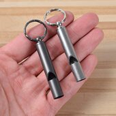 EDC不锈钢口哨 高分贝金属无珠哨子 户外野营求生信号哨钥匙挂件