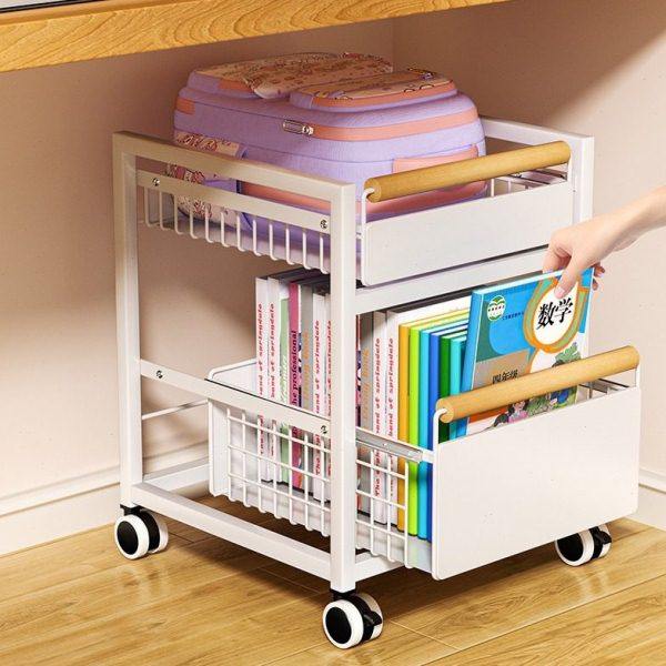 书包置物架可移动带轮书本收纳神器书架柜家用夹缝小推车简易放,收纳整理,书桌收纳置物架,淘宝优惠券,粉丝福利购,淘宝优惠卷