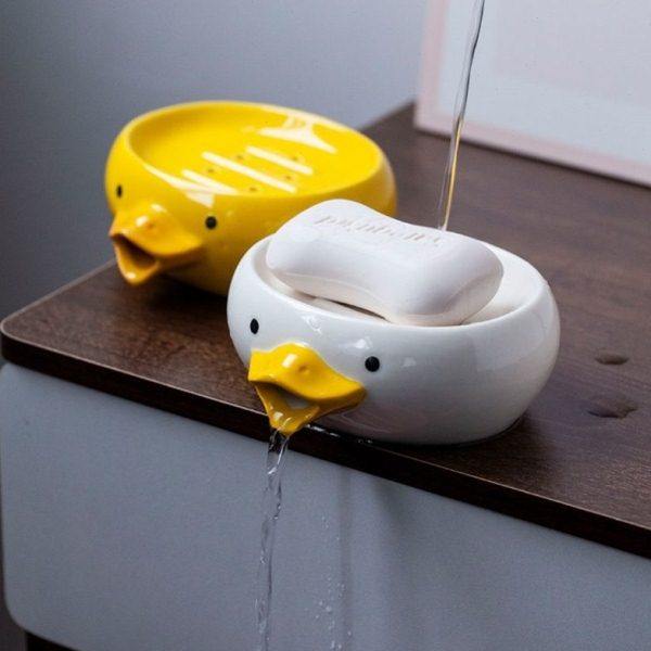 可爱鸭子陶瓷肥皂盒沥水家用卡通卫生间洗澡香皂盒皂碟置物架摆件,家庭/个人清洁工具,皂盒,淘宝优惠券,粉丝福利购,淘宝优惠卷