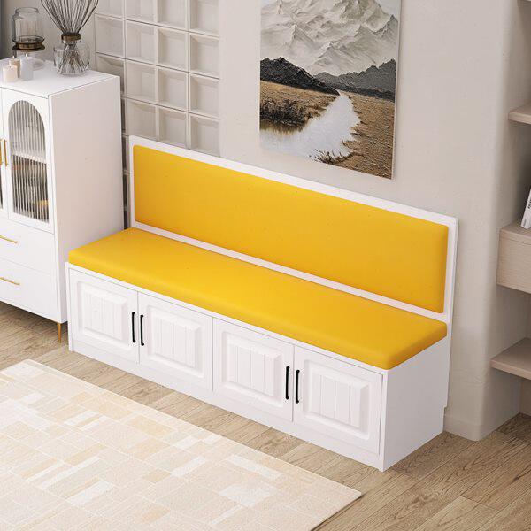 家用实木卡座餐椅简约软包靠背储物飘窗柜L型转角小户型沙发定制