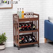 节洁雅可移动红酒架酒柜家用置物架现代简约欧式 餐架柜格子落地架