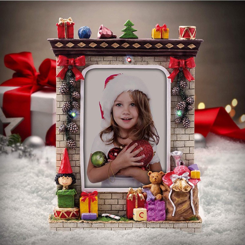 欧式圣诞节e晚会道具装饰品圣诞树绿色树相框桌面卧室家居礼物摆