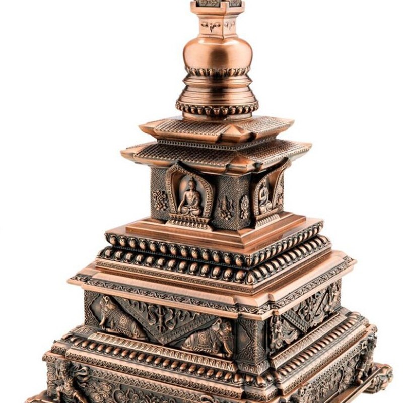 金属工艺礼品锌合金压铸纯铜铅锡C合金铸雕阿育王塔建筑模型铜雕