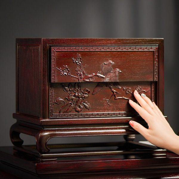 小叶紫檀二斗柜红木首饰盒高档精致榫卯收纳柜结婚嫁妆古风收纳箱,收纳整理,首饰盒,淘宝优惠券,粉丝福利购,淘宝优惠卷