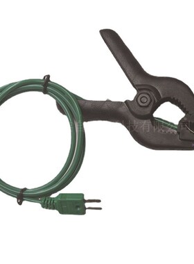 定制夹子固定表面热电偶K型绿色插头线  美规三芯纯铜插头线