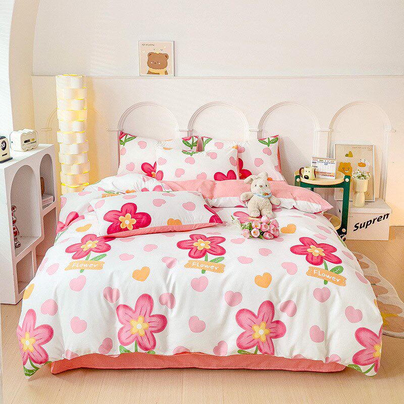 亲肤被套双人套件学生宿舍四件套植物羊绒三件套单人春秋