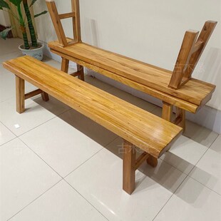 实木长板凳农村长条凳餐椅凳子榫卯长凳子原木条凳全老榆木长木凳