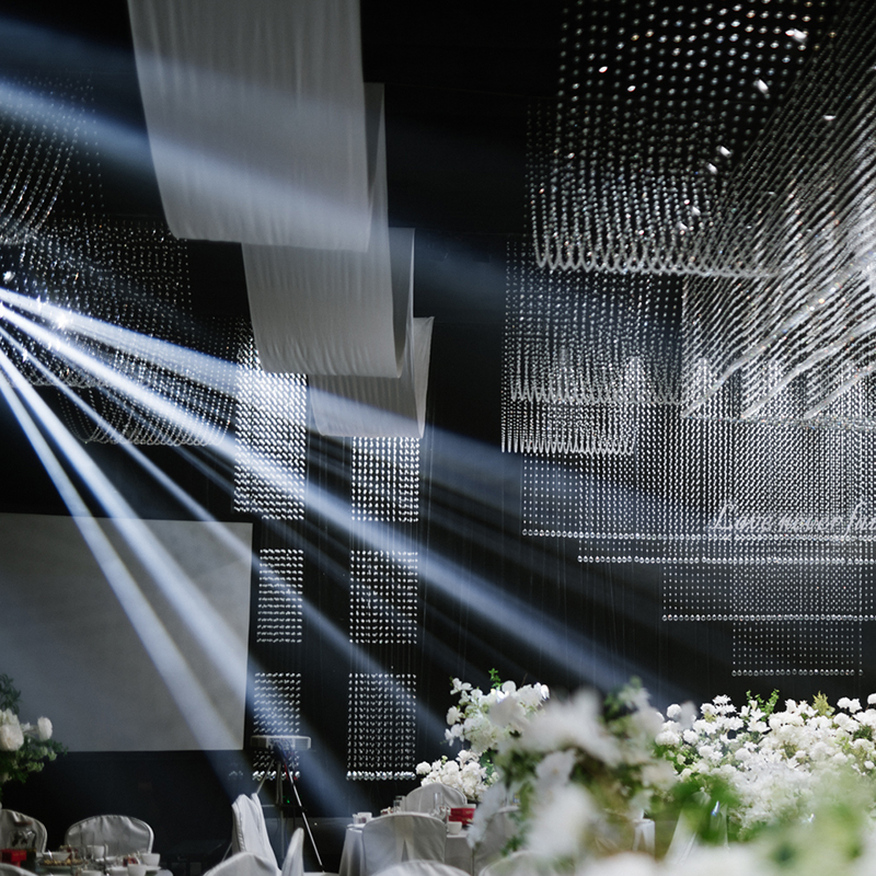 婚庆波浪水晶珠帘珠串珠链婚礼水晶串吊顶线帘装饰水波帘挂好发货