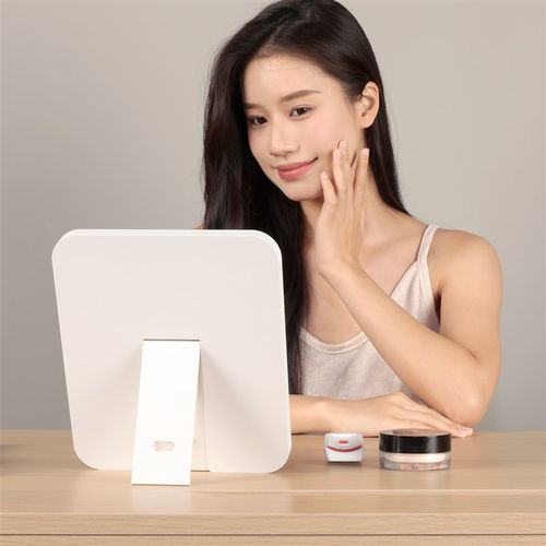 化妆镜带灯LED智能补光ins风台式折叠便携高清桌面充电款梳妆镜子