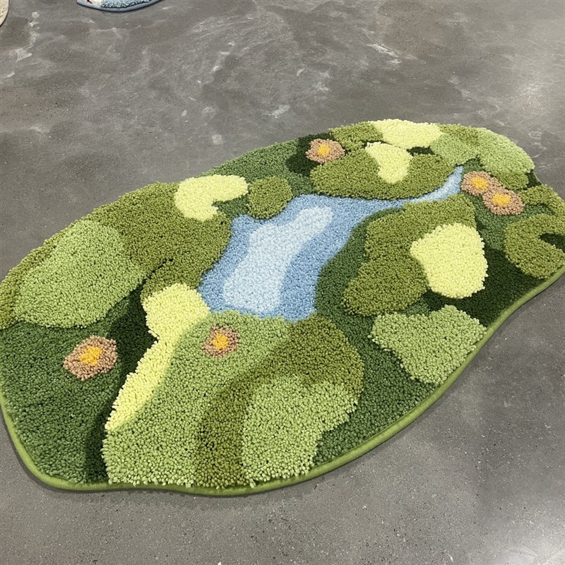 小苔藓重工提花浴室卫生间卧室地垫