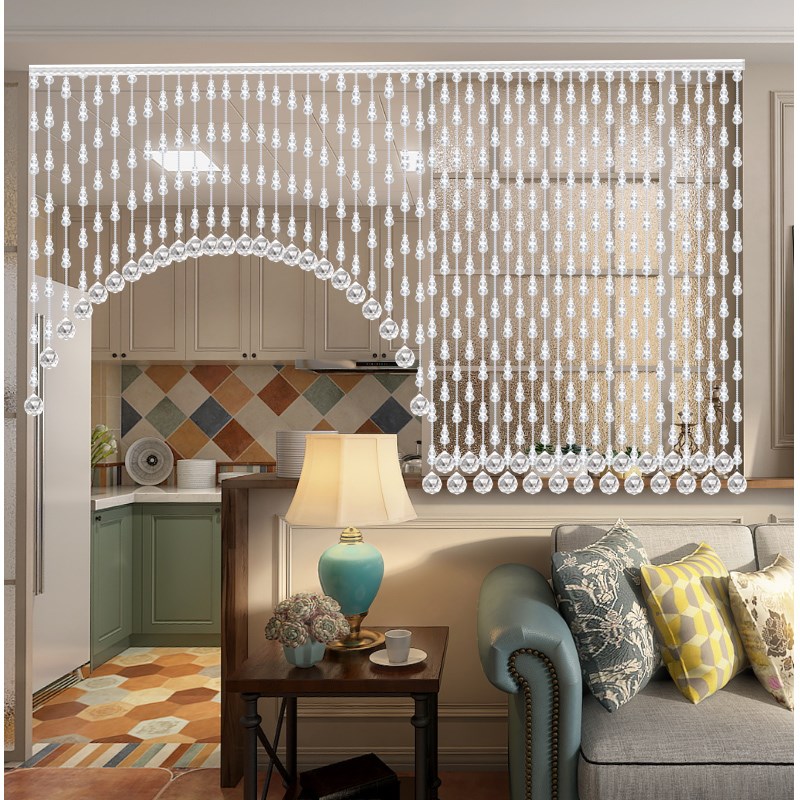 一体水晶葫芦珠帘卧室门帘隔断玄关帘厕所白菜玄关客厅免打孔撑杆