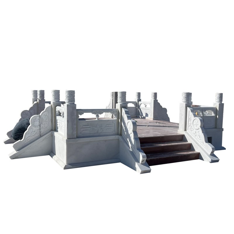 石栏杆护栏公园河道围栏汉白玉升旗台石拱桥青石浮雕大理石材栏板