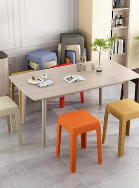 塑料YMY-HMFD凳子家高用餐桌椅厚凳结实耐用简厅约餐餐加椅可叠放