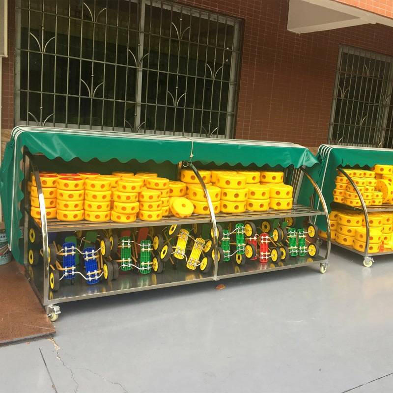 幼儿园户外收纳架儿童玩具储物架室外防雨收纳柜器械车子收纳棚