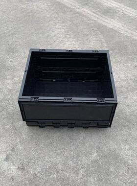 现货黑色PONS带盖塑折叠箱工业物P流箱周转毫塑胶箱5料0*410*00米