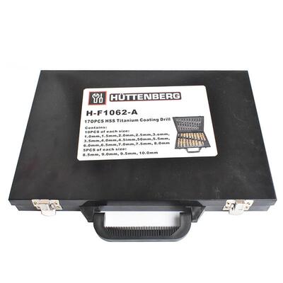 -高速钢镀麻花钻170pcs电钻打孔51366钛直柄钻头钻1.010.0mm木工头组套