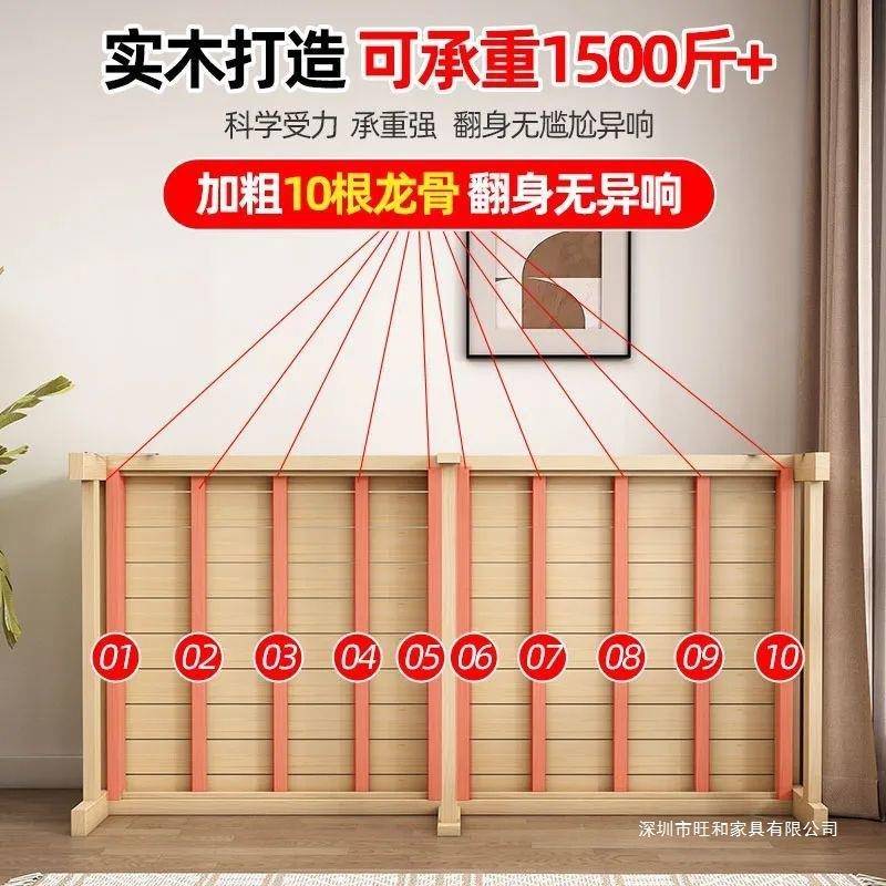 可折叠实木床免出租家用简易单IWG人午休床防潮安排骨架板装折叠