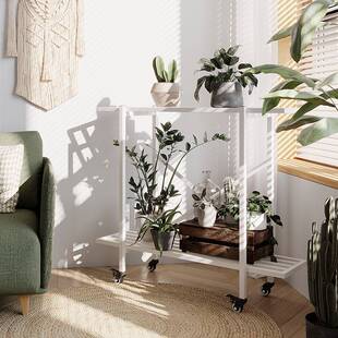 花架子客厅落地式多层盆景架万向轮移动植物摆放架铁艺置物架阳台