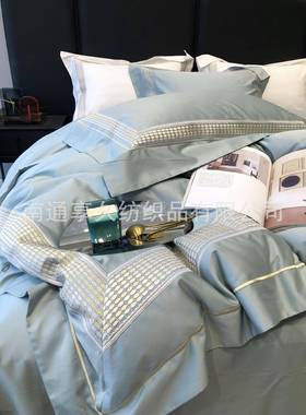 A现代欧式高档风母床婴1tgh--66940长绒棉四件套纯棉刺绣支全类棉