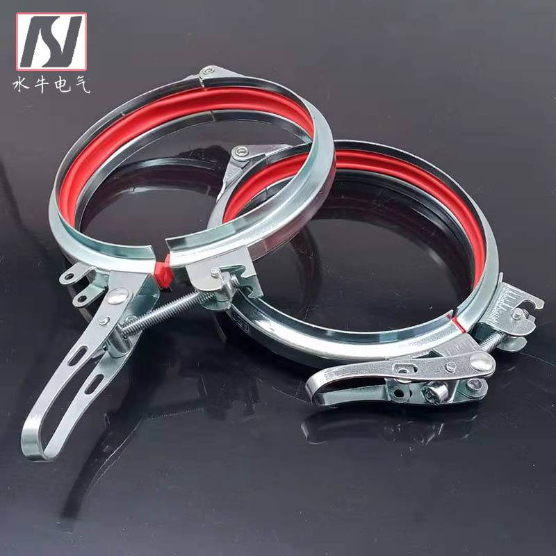 圆形法兰通风管抱卡箍304不锈钢卡子桶箍镀锌快装可调管夹卡扣